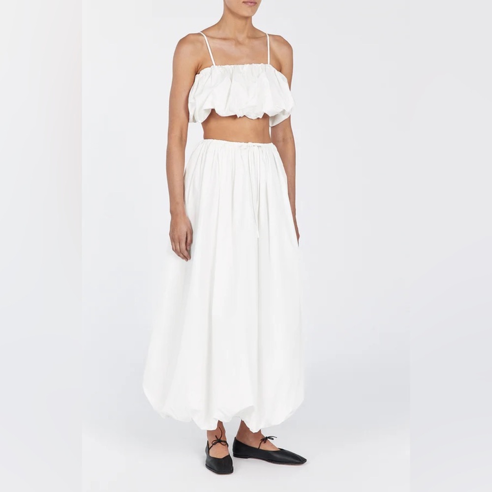 MONTY WHITE BUBBLE MIDI SKIRT